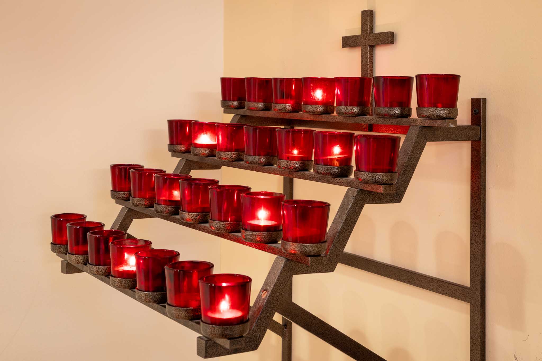 St. Mary s votive candle rack.
