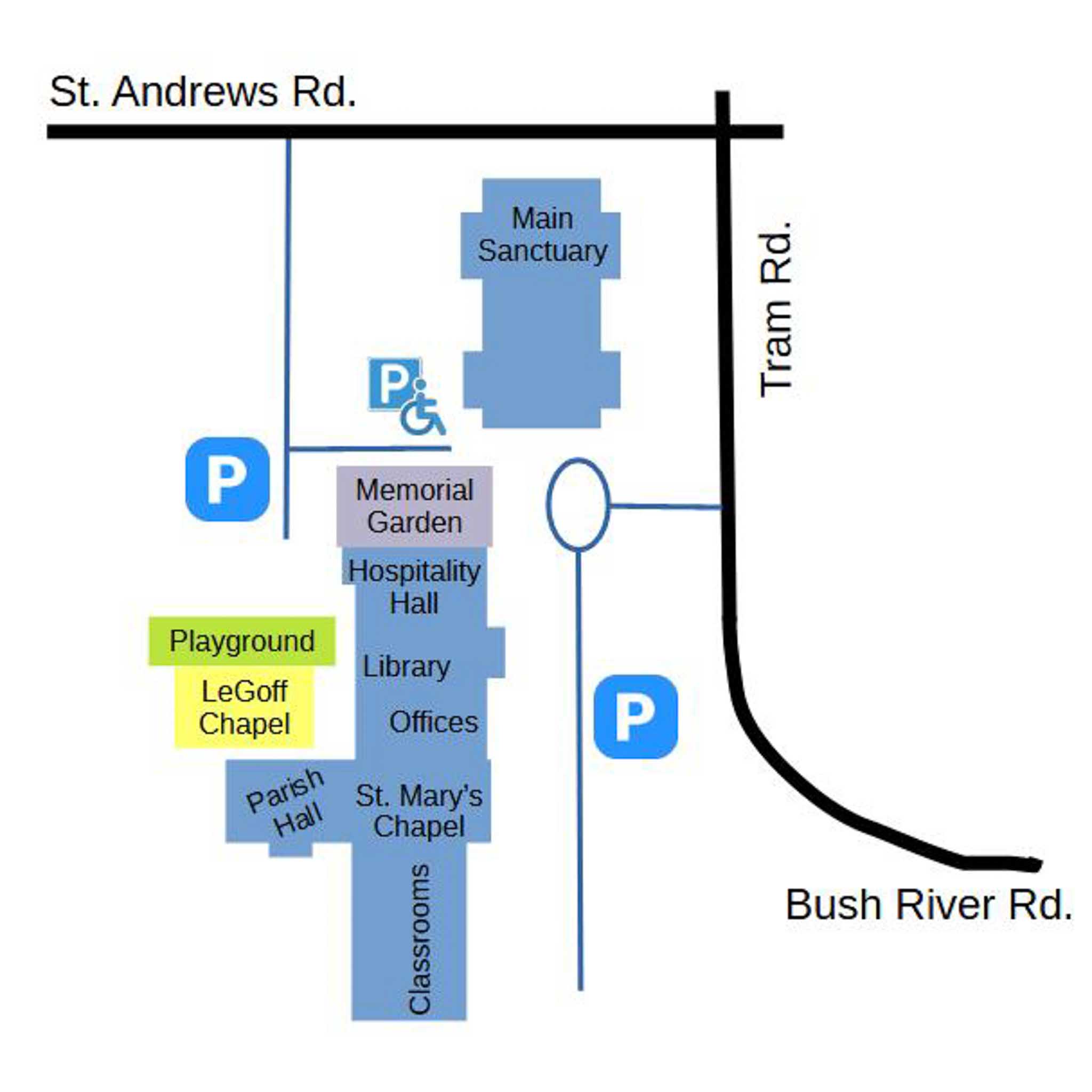 St. Mary's Episcopal Church Campus Map.