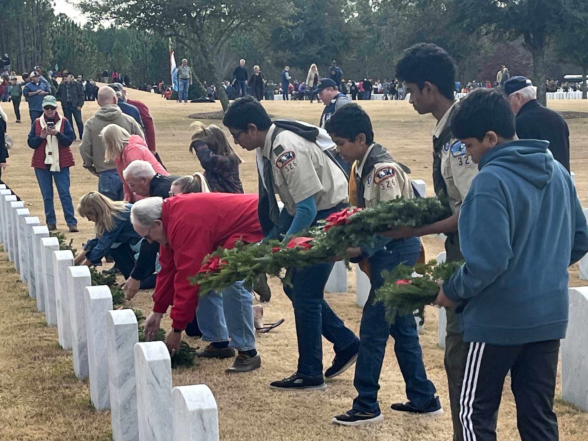 Scouts Laying Wreaths