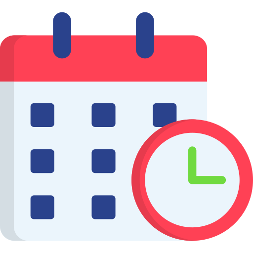 Calendar with clock icon