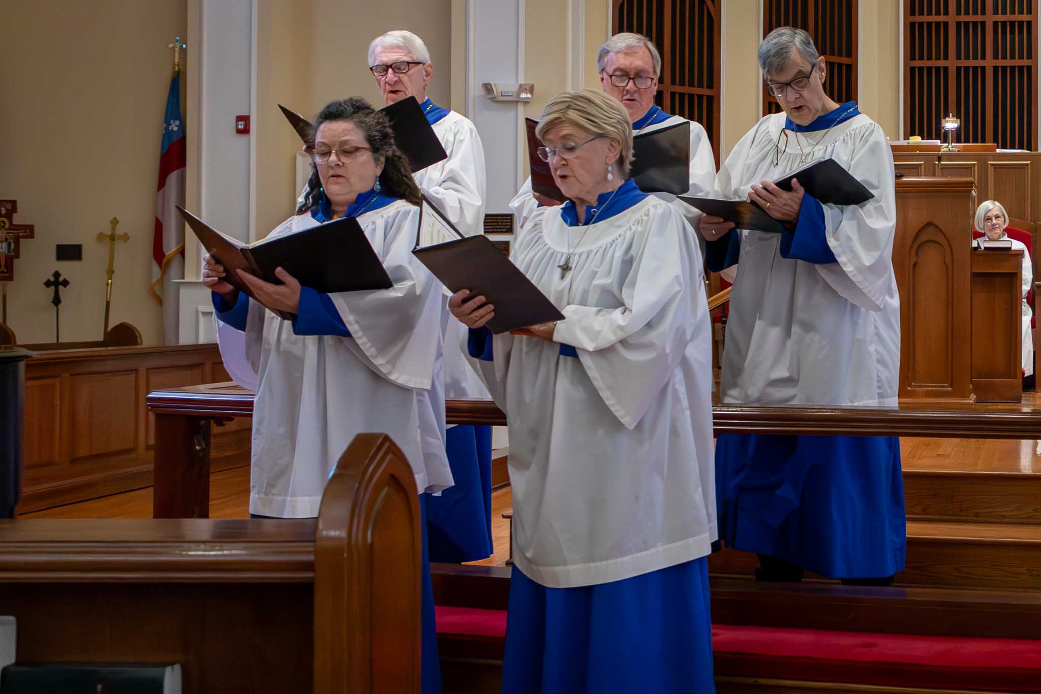 choir singing in church.